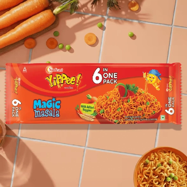 Sunfeast Yippee Magic Masala Noodles, 6 in 1